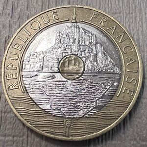 Mont Saint-Michel on French Franc coin